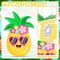 Small Pineapple Piñata Summer Fruit Piñata with Blindfold Bat for Hawaiian Tropical Luau Party Supplies